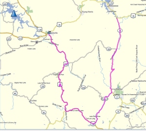 The route taken by the two BMW K1200LT motorcycles today.